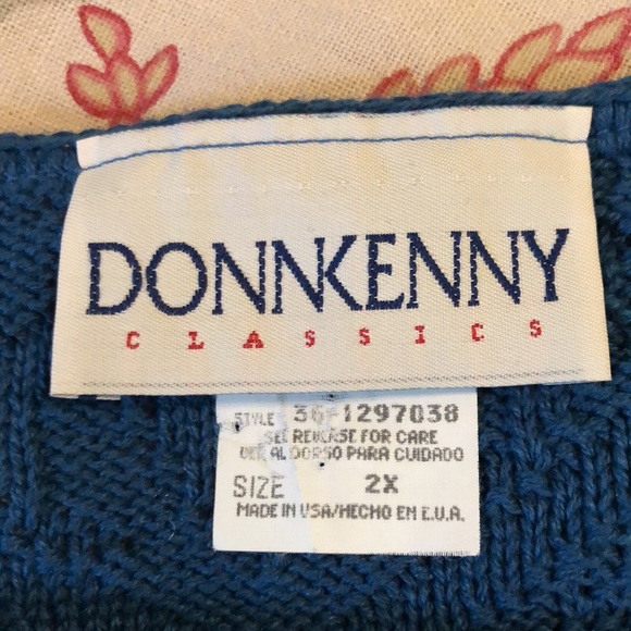 Vtg 90s DONNKENNY Classics Size 2X Textured Openweave Marine Blue Pullover NEW - Picture 12 of 15